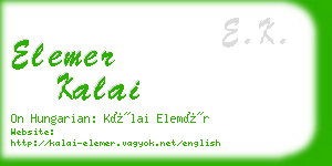 elemer kalai business card